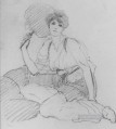 フラベリフェラ鉛筆スケッチ新古典主義の女性ジョン・ウィリアム・ゴッドワード